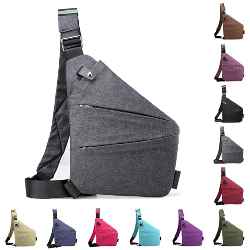 SEAFEW Zaino A Tracolla Antifurto Uomo - Borsa Crossbody Leggera In Nylon Con Porta USB, Impermeabile, Per Viaggi, Trekking, Uso Quotidiano, 350g - 2