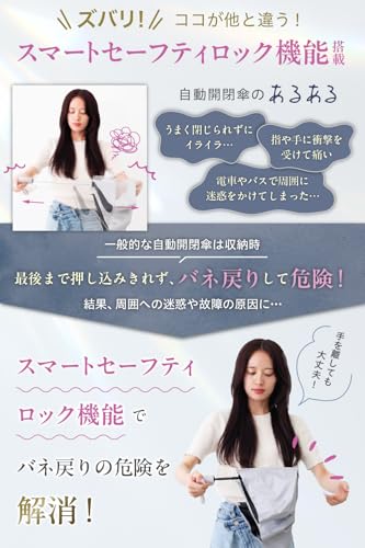 ザ クラシックトーキョー 完全遮光 UVカット率100%認証 日傘 折りたたみ傘 晴雨兼用 日傘兼用雨傘 レディース 男女兼用 ワンタッチ自動開閉 サイズ大きめしっかり丈夫な370g の商品画像 5