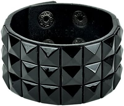Black Pyramid Stud Wristband Gothic Jewelry Bracelet