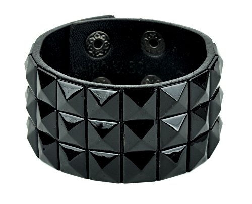 Black Pyramid Stud Wristband Gothic Jewelry Bracelet #TOP1