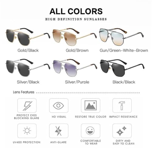 Lunettes de soleil polarisées hommes de qualité en métal chic anti-UV
