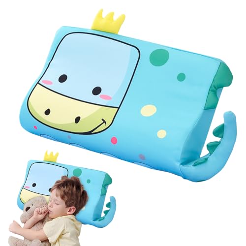 Hojalis Schlummerkids Cojín Calmly, 45 x 27 cm Almohada Niños con Funda, Almohada para Dormir Infantil Calmly, Transpirable, Cojín Ergonómico para Niños a Partir de 3 Años, para Sofá, Viaje, Hogar