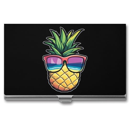 Pineapple Business Card Case Pocket Card Holder Slim Card Wallet for Men Women