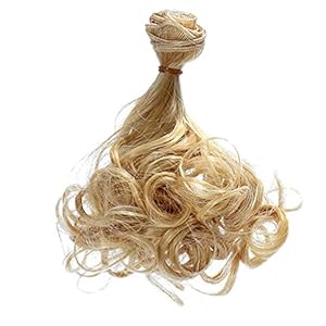 Doll haar pruik DIY Curly Long Yellow Doll Custom pruik hoge temperatuur draad 15CM voor meisjes Doll outdoor sport