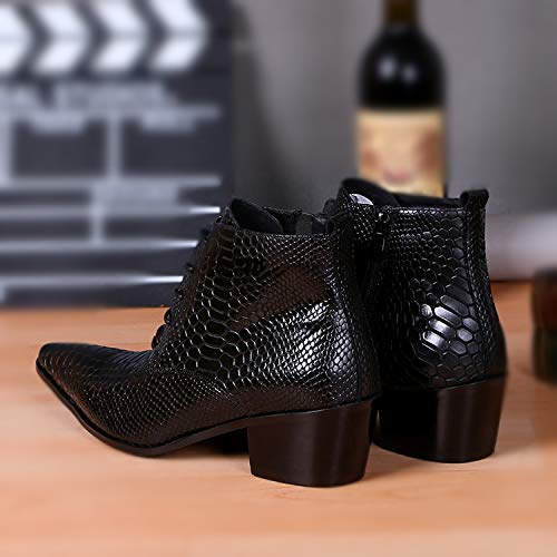 Men Ankle Boots Pointed Animal Pattern Zip Men Boots Show Holiday Business for Office Pure Leather2