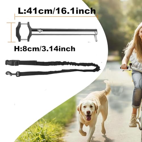 FewNvWa Hundeleine Hundetraining Kontrollleine Fahrrad Hundehalterung Strapazierfähiger Stahl Flexibler Einsatz Schnelles Anbringen für Familienaus