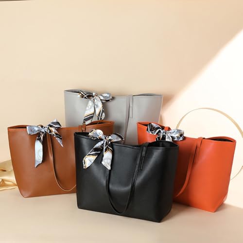 Bolso grande de hombro para laptop de mujer negro miniatura 2