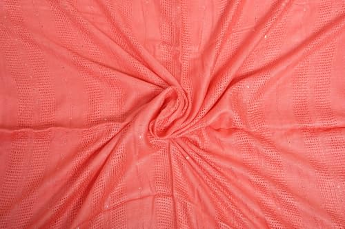 Image of Solid Sequin Stole with Tassels for Women & Men - Soft Lightweight Rayon Fabric | Available in 10+ Colours | 70 x 180 cm