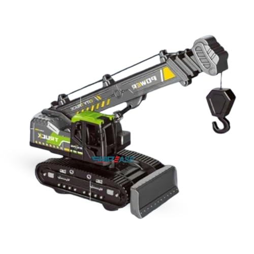 Image of Friction Powered Lifting Crane Toy for Kids Boys Girls 360 Degree Rotating Crawler Crane Model Toy with Bulldozer Excavator Construction Truck Pull Back Vehicle