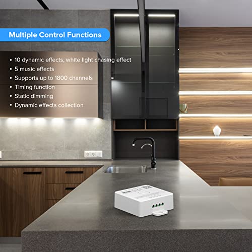 SEZO SP636E Controlador LED Bluetooth SPI de Luz Blanca Dinámica de Efecto Único para Tira LED FCOB IC Funciona con Panel Táctil RC1/Mando a Distancia RF RB1/Control APP DC5V-24V - imagen 2