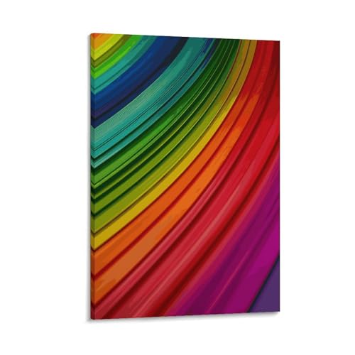 Impression sur toile arc-en-ciel pour raviver un mur blanc et transformer votre bureau