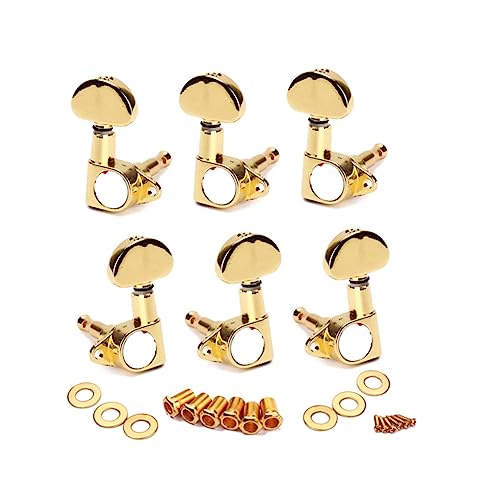 ibasenice Golden Guitar Tuning Pegs Machine Heads for Electric Acoustic Guitars Durable Finish for String Replacement