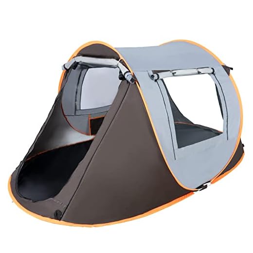 arvioo Tienda de Campaña 2 Personas, Anti-UV Tienda Campaña Pop Up, Ventilación, Desplegable Instantánea, Carpa de Camping Puerta Doble con Bolsa de Viaje para Camping Picnic, 240x150x110cm, Marrón