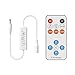 Produktbild PAUTIX RF Ferndimmer für einfarbige LED Lichtbänder, drahtlose 13 Tasten Fernbedienung und Inline Controller DC 12-24 V für 3528/2835/5050/COB LED Bandleuchten, Timer Funktion