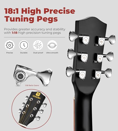 Vangoa VJ360E 3/4 Electric Acoustic Guitar Kit thumb #8