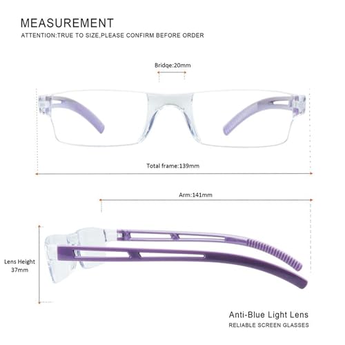 Image of 8 Pack Reading Glasses, Blue Light Blocking Computer Reading Glasses for Women and Men, Lightweight Readers (4 Black+4 Purple,+3.50Magnification)