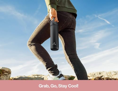 POWCAN 26 oz Insulated Water Bottle with 2-in-1 Straw and Spout Lid, Gray - 10