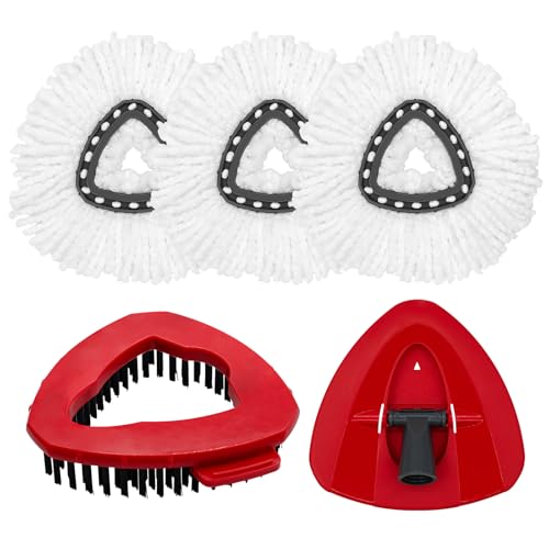 Cabezales de repuesto de microfibra para mopa Vileda Turbo 2 en 1 Easywring & Clean, cabezales para mopa Vileda Turbo, cabezales de repuesto para todos los suelos, 5 unidades