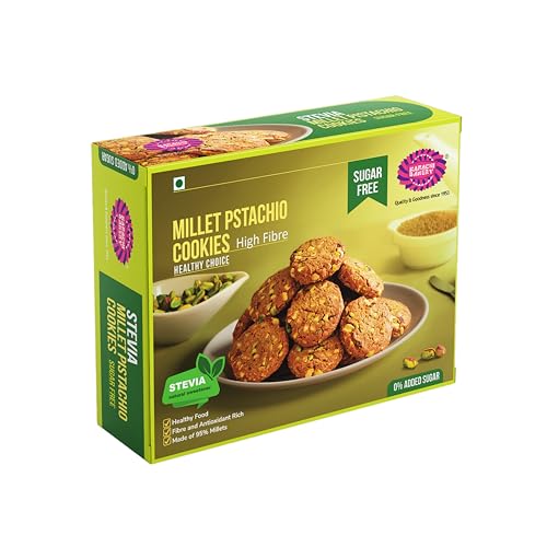Image of Karachi Bakery Sugar Free Stevia Pistachio and Millet Cookies 300g