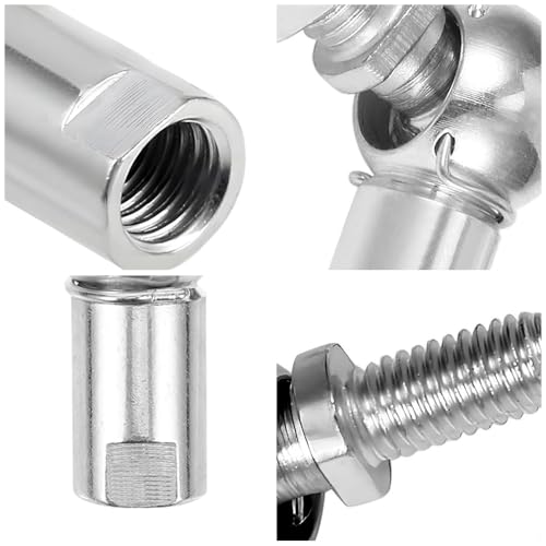 Udbrud 4 Stück L Form Kugelgelenk mit Bolzen, M8 x 1.25mm Kugel Gelenkstange Winkelgelenk, Stangenendlager Gewindestangenendlager Selbstschmierend Kohlenstoffstahl Kugelbuchse Endfitting