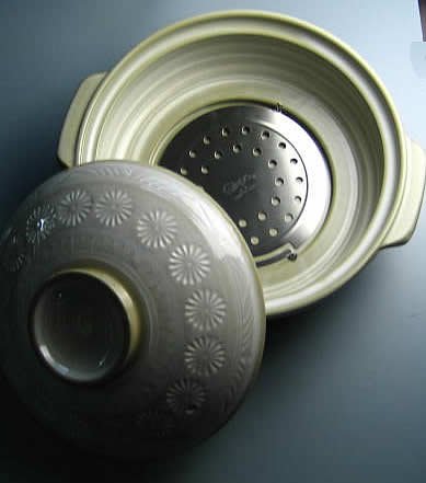 IH用 銀峯 花三島 7号土鍋 1-2人用・電磁調理器対応【日本製 万古焼き】