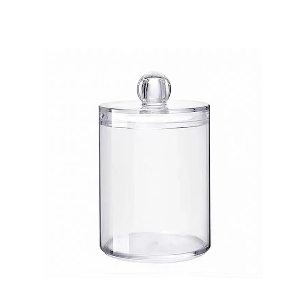 Lianxibag Short-Cotton Swabs 1Pcs Acrylic Cotton Swab Makeup Organizer Cosmetics Storage Box Portable Make Up Pad Holder Container Case(Short-Cotton Swabs)