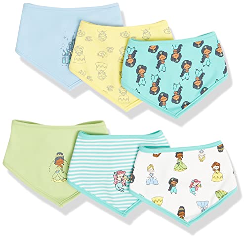 Image of Amazon Essentials Disney | Star Wars | Princess Baby Girls' Bibs, Pack of 6