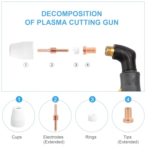 Consommables pour coupe-plasma PT-31 : lot de 200 pièces légères et réutilisables - 4