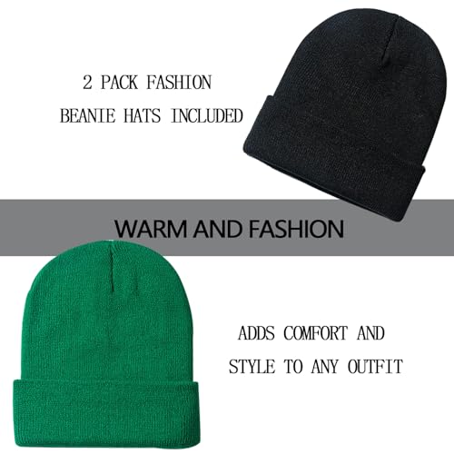 Image of ZOORON 1&2 Pack Beanie for Men Women Slouchy Beanie Hats Winter Knit Caps Soft Ski Hat Unisex