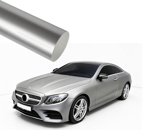 Image of WALLMATE Matt Metallic Silver Car Sticker Self Adhesive Bubble Free Vinyl Wrap for Car, Scooty, Cycle, Bike and Other Vihicle Interior & Exterior Decoration (Silver Matt Metallic, 20X200 in)