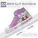 FUNCOO PLUS Girls Light Up Shoes Toddler Canvas Sneakers Kids High Top Fashion Shoe, Unicorn, Little Kid Size 11