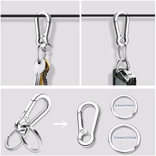 Dog Tag Clips, 2 Pack Stainless Steel Quick Clip With Double Rings + Bone Shape Dog Id Tag, Metal Keychain Key Clip Diy Dog Cat Tags Holder For Collars Harnesses #TOP1