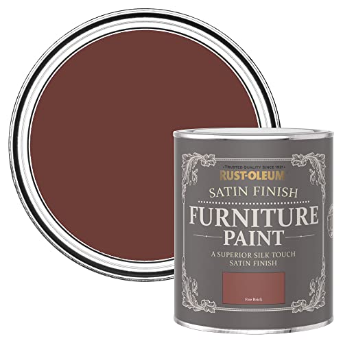 Rust-Oleum Red Furniture & Skirting Board Paint in Satin Finish - Fire Brick 750ml