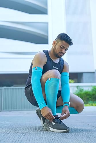 Image of KUE Knee Compression Socks for Men & Women - 18-21 mmHg Support for Pain Relief, Circulation, Blood Recovery - Sports, Running, Football, Cycling - Knee-High, Moisture-Wicking