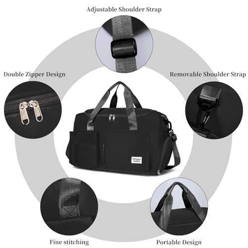 Sports Gym Bag for Men Women, Large Capacity Travel Duffel Bags Swim Yoga Tote Weekender Overnight4