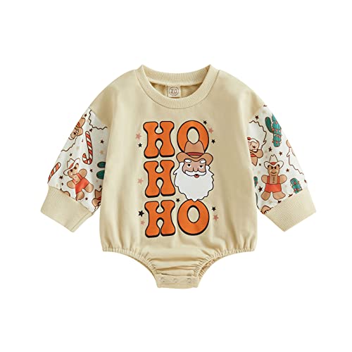 Image of Newborn Baby Girls Boys Oversized Sweatshirts Romper Puff Sleeve Bodysuit Sweater Fall Winter Pullover Tops