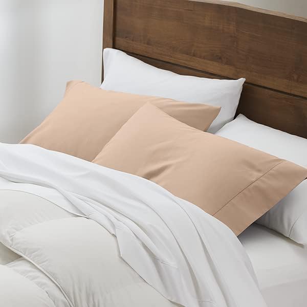 Cuddledown Easy Care Pillowcase Set | 100% Cotton | Premium Quality | Ultra Soft Sateen Weave | Breathable | King | Sea Spray
