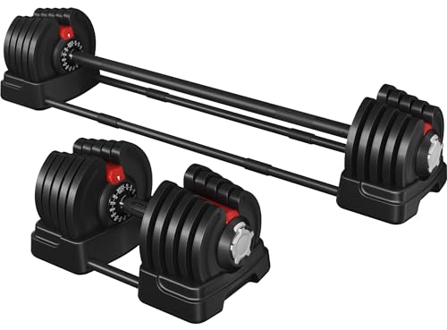 Yaheetech 2-in-1 Verstellbare Hanteln aus Kurzhantel & Langhantel...
