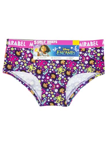 Girls' Disney Encanto 5-Pack Panties Cotton/Spandex Blend Sizes 4,6,8,10 Mirabel Breathable Stretch2