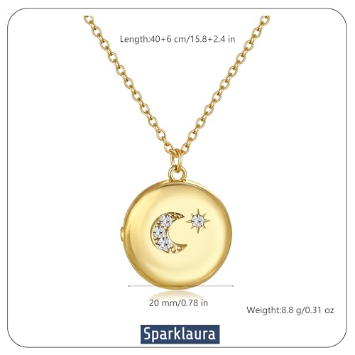 Gold Star Moon Butterfly Oval Locket Necklace that Holds Picture for Women Vintage 18K Gold Plated Photo Locket Pendant Memorial Necklace Personalized Jewelry Birthday Gifts3