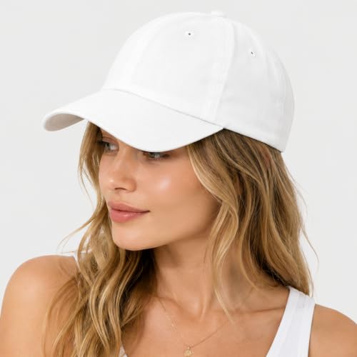 Image of Cotton Baseball Cap Dad Hat - Washed Low Profile Adjustable Hat for Men Women Casual Outdoor Running Golf