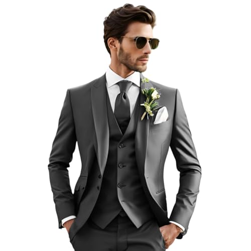 Generic Men's 3 Piece Slim fit Suit, Premium One Button Blazer Vest Pant Set, Wedding Groom Outfit3
