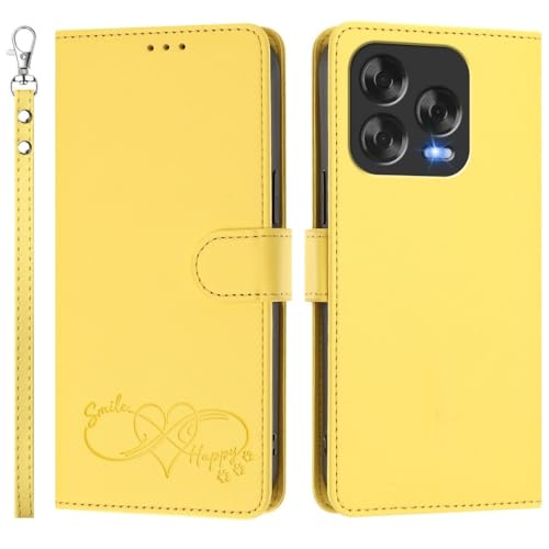 Housse ZTE Blade V50 Vita en cuir jaune et finitions haut de gamme