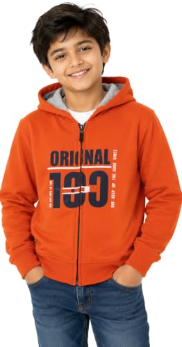 Image of T2F Boy's Cotton Regular Fit Hooded Sweatshirt