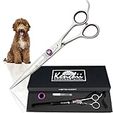 Kenchii Scorpion Dog Grooming Scissors, 7 Inch Straight Shears, Dog Scissors for Grooming, Professional Pet Grooming Scissors, Heavy Duty, Durable and Sharp