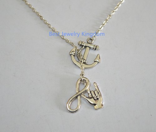 Silver Anchor Necklace.ASL- Sign Language I Love You Necklace -ASL Charm,Silver Infinity Necklace Best Gift Pendant Necklace,Simple Necklace, Everyday Jewelry,Charm Necklace