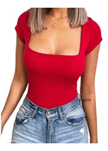 Body Feminino Manga Curta Com Fecho Decote Quadrado Collant (branco, P)