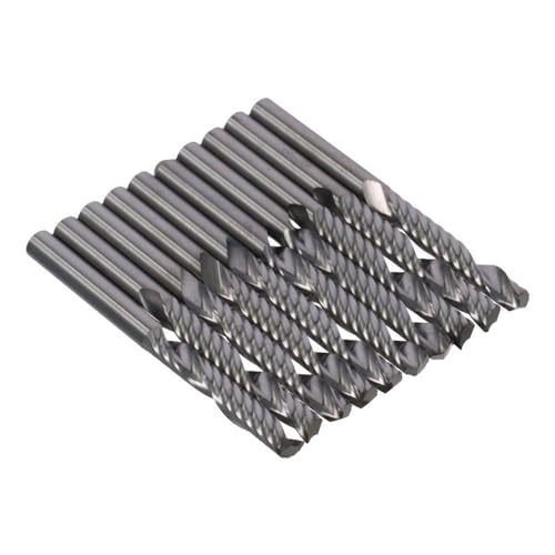 Image of End Mill Bits 10pcs Single Flute CNC PVC MDF Durable Cutting Tool
