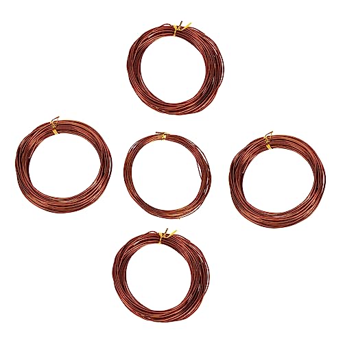 SEWOART 5 Pack Bonsai Wire 1/1.5/2.0mm Aluminum Wires for Bonsai Tree Training Durable Reusable