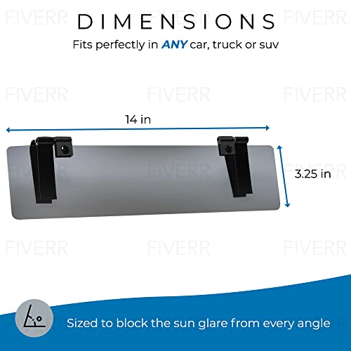 Glare Guard Polarized Car Visor Extender, Anti-Glare Sun Visor Extender For Car Protects Glare & Uv Rays, Car Visor Extender Sun Blocker Universal 14 X 3.25 Blocker Fits Cars, Trucks & Suvs, Usa Made #TOP3